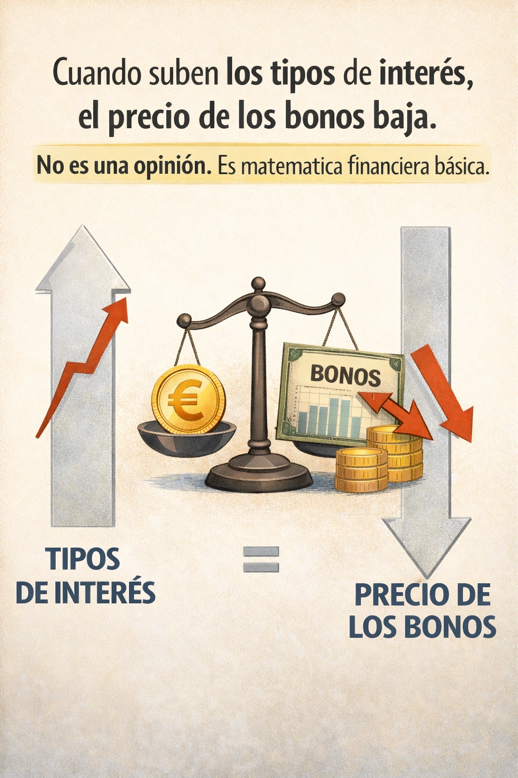 es una iamagen de los tipos de interés y los bonos Cuando los tipos suben la bolsa baja