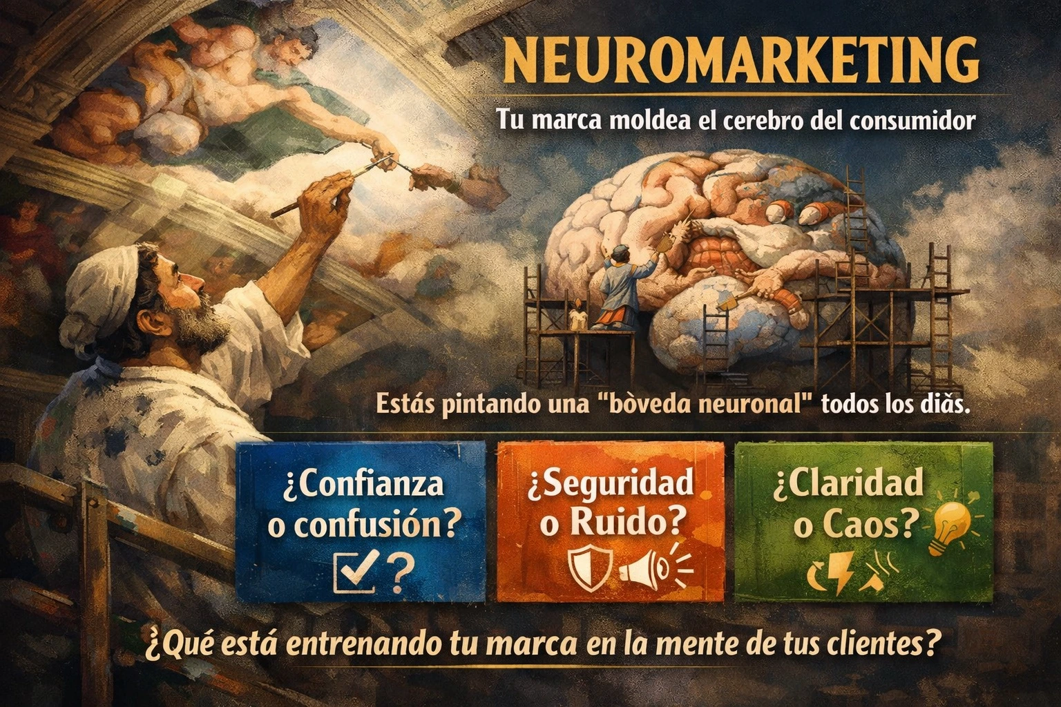 Miguel Angel pintando el techo de la capilla sixtina. Neuroplasticidad Neuroplasticidad y neuromarketing